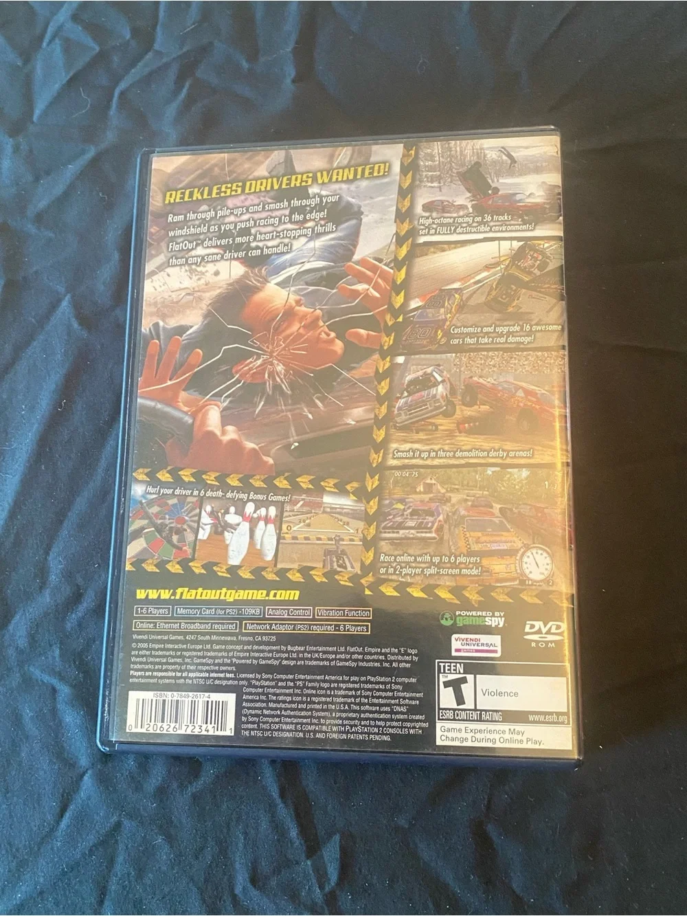 Sony PlayStation 2 FlatOut Racing Game - Red and Orange Cover